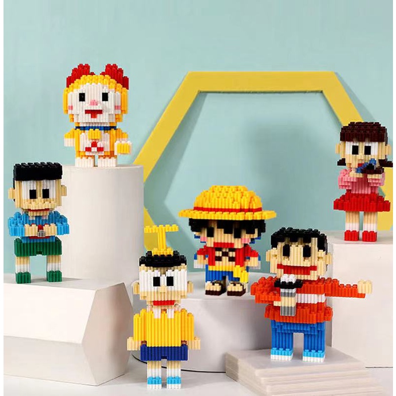 Lego nano linkgo 3D one piece - luffy - đảo hải tặc dễ thương, lắp ráp sáng tạo nhân vật hoạt hình 10xtimes
