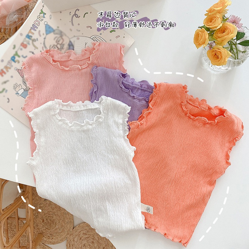 Áo Sát Nách Bảo Vệ Bụng Cho Bé Gái 0-3 Tuổi