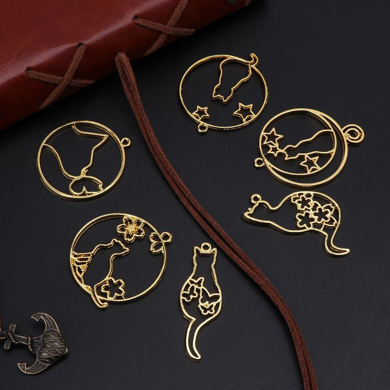 Set 6 dây chuyền kim loại mạ vàng hình mèo dễ thương