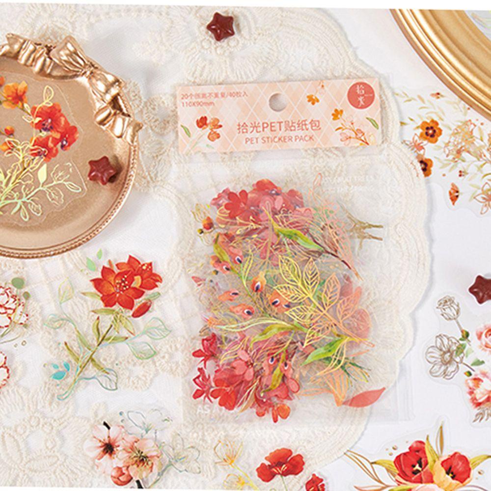 JARRED Miếng Dán Trang Trí Sổ Tay Hình Hoa 6 Kiểu DIY