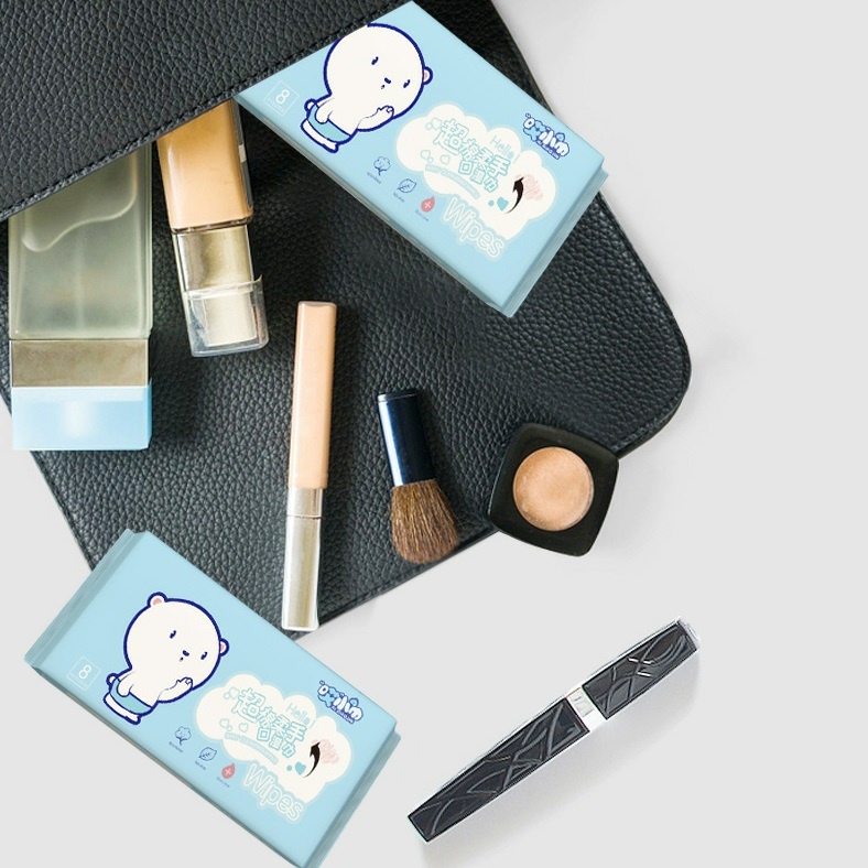 Khăn giấy ướt mini bỏ túi xinh xắn, Giấy lau mặt lau tay không mùi an toàn cho da