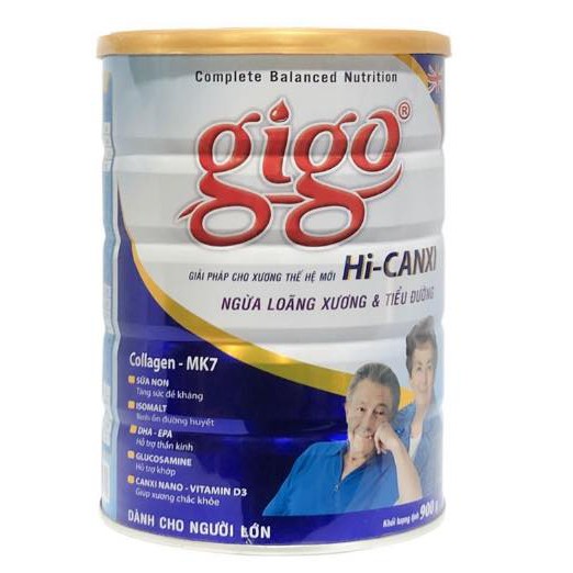 SỮA GIGO HI-CANXI 900gr: sữa bột dinh dưỡng ngừa loãng xương & tiểu đường cho người trưởng thành