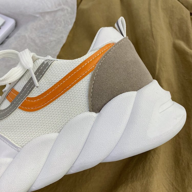 Fashionable Round Tie Middle Heel Comfortable Sports Shoes for Women