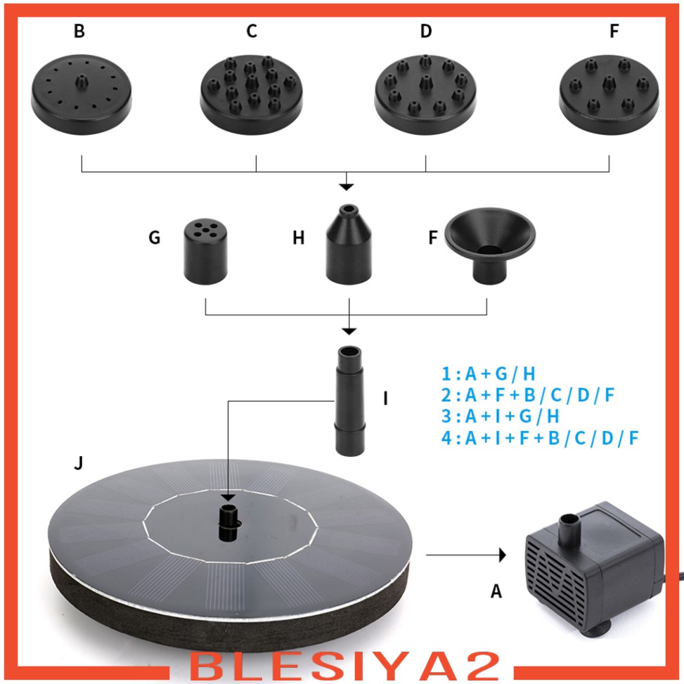 (Hàng Mới Về) Bộ Máy Bơm Nước Năng Lượng Mặt Trời Mini Cho Chim / Bồn Tắm 1.5w