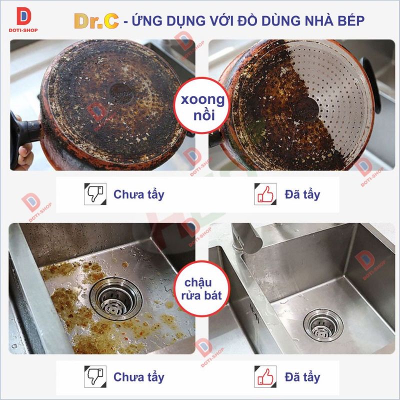 Siêu tẩy dầu mỡ Dr.C - Loại 500ml chuyên dụng, hiệu quả, tiết kiệm- Hàng chính hãng