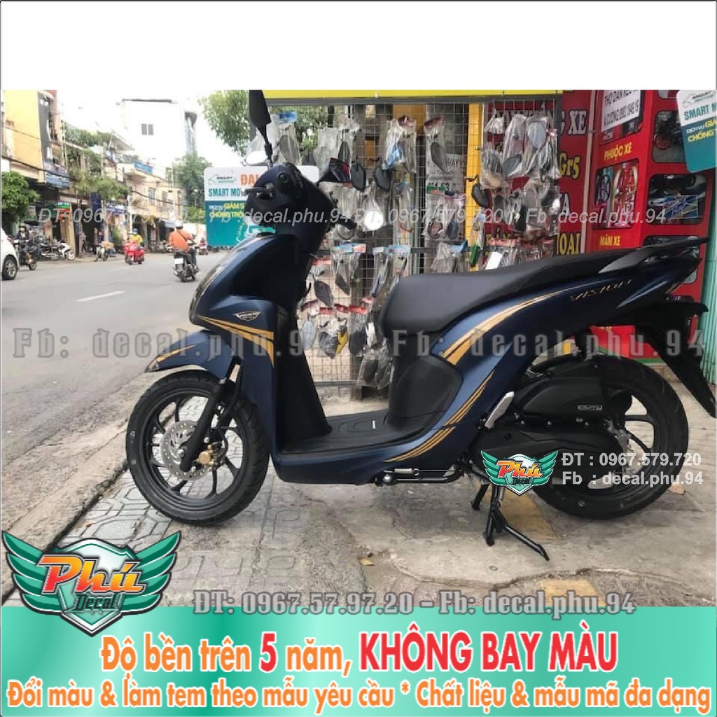 Tem Rời Visio đen nhám hoạc xám nhám chỉ vàng đồng (K) -1