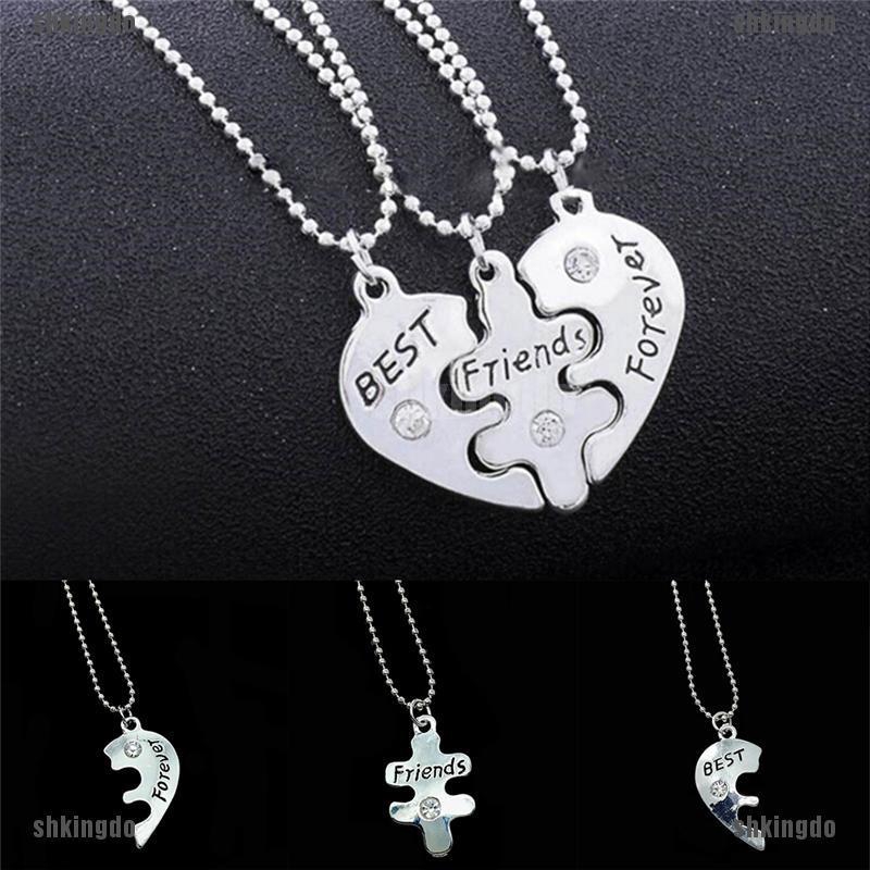 Dây Chuyền Tình Bạn Mặt Nửa Trái Tim Ghép Đôi Khắc Chữ Best Friends Forever