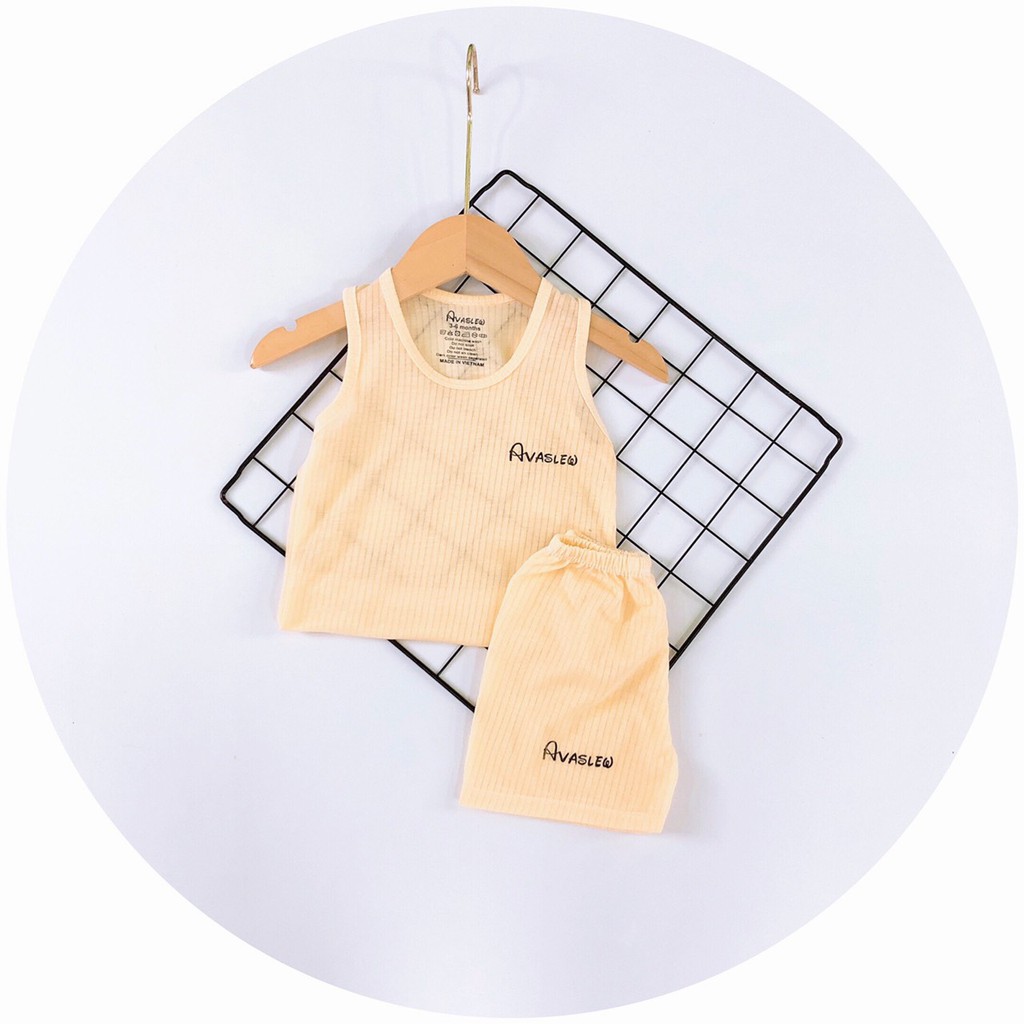 Bộ Ba Lỗ Sát Nách Cho Bé Trai Bé Gái Chất Cotton Gân Tăm Ava Siêu Mềm Mát - Quần Ao Trẻ Em Cho Bé Sơ Sinh 3kg đến 14kg