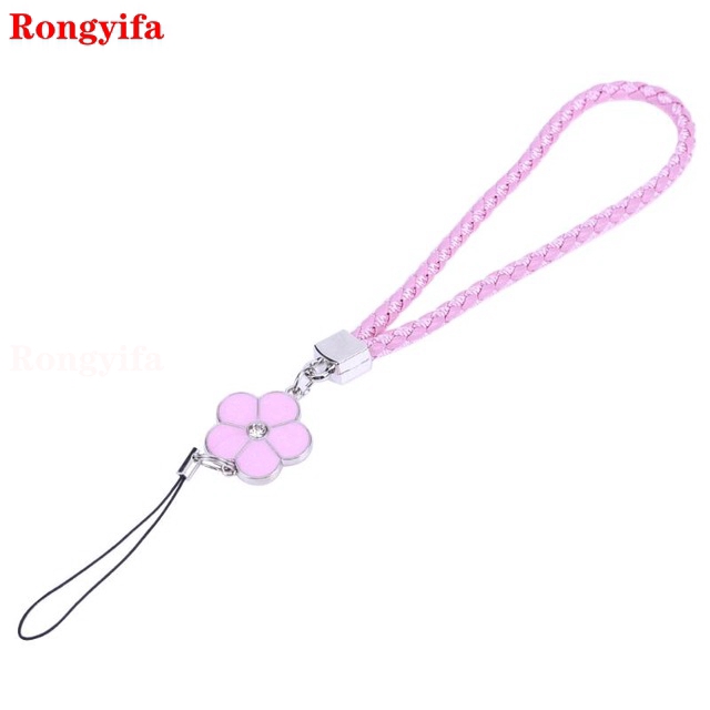 Dây móc chìa khóa điện thoại hình bông hoa nhiều màu sắc tiện lợi
