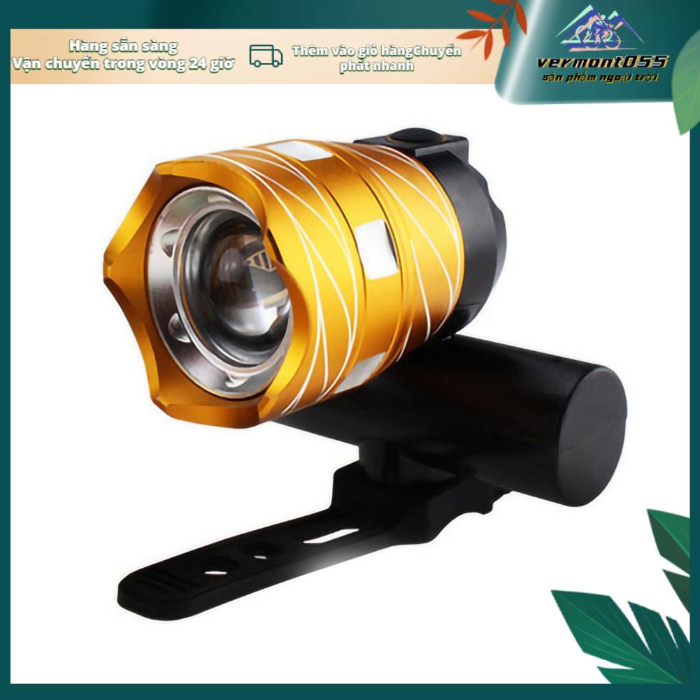 Vermont055 Đèn pha dành cho xe đạp pin có thể sạc lại USB Bộ đèn với 3 chế độ ánh sáng tất cả các loại