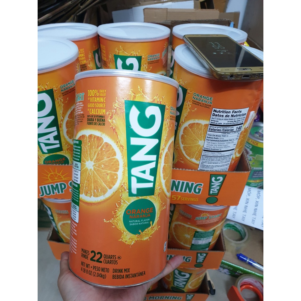 Bột Pha Nước Cam TANG Orange Vitamin C hủ 2.04kg (4LB 8OZ 2040g ) từ Mỹ