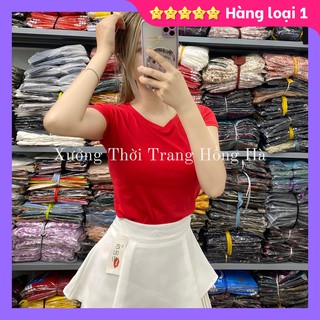✅ảnh thật 100% ✅☘️ áo phông trơn cổ tim , áo thun trơn☘️