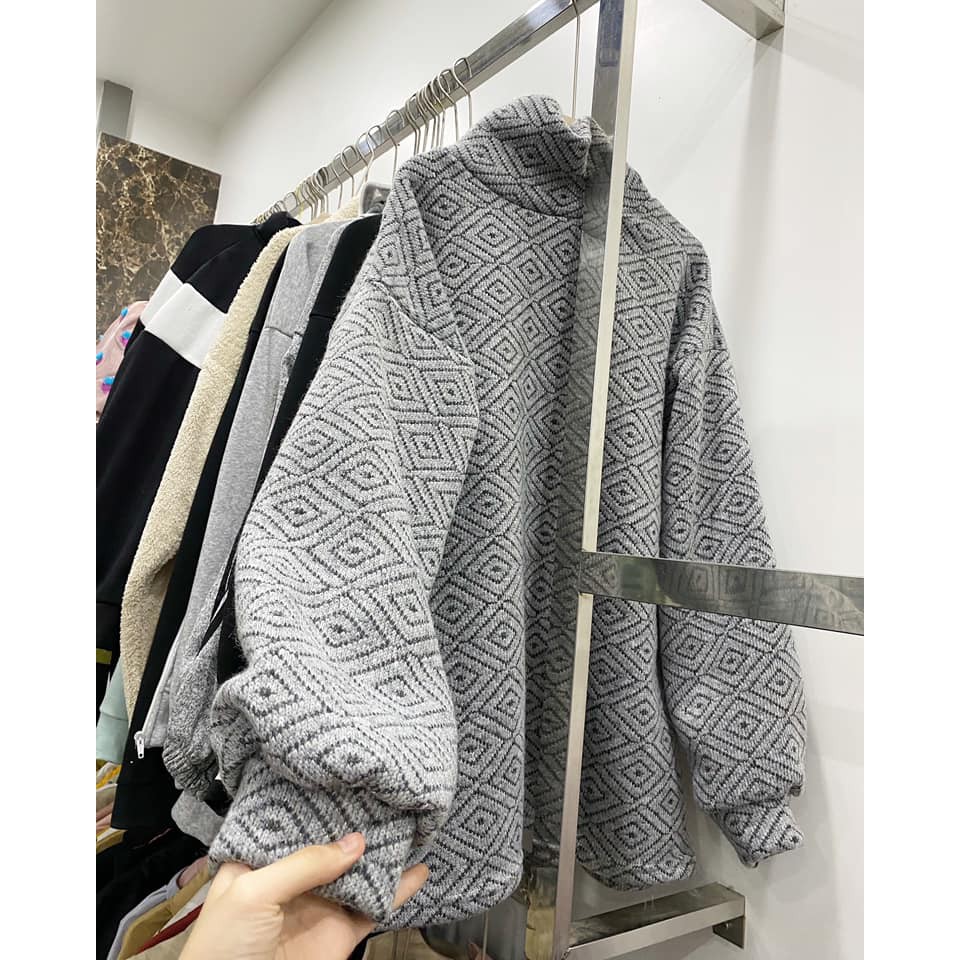 Áo len cổ lọ quả trám,áo len nữ form oversize dáng rộng tay phồng sẵn hàng/ảnh thật | BigBuy360 - bigbuy360.vn