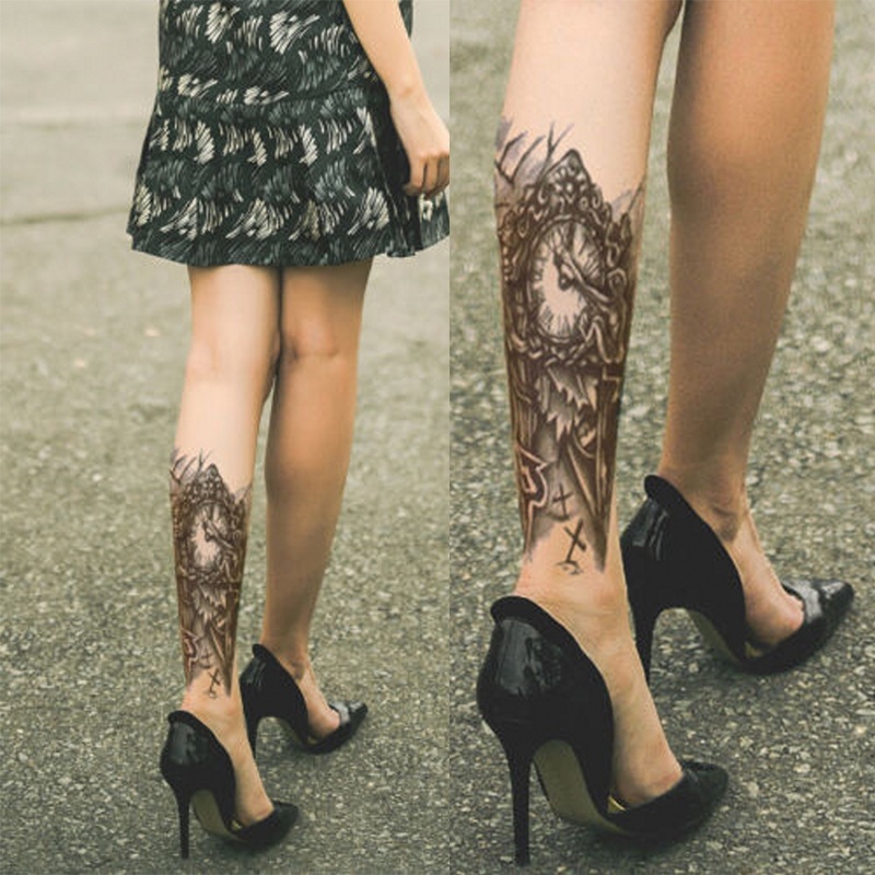 Hình Xăm Dán Tạm Thời 3D Màu Đen Quyến Rũ Cho Nam