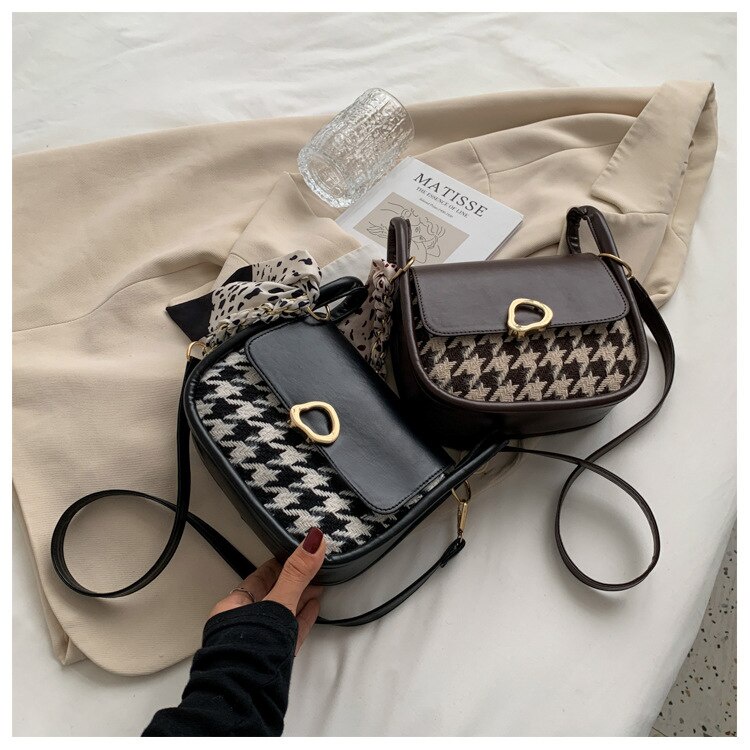Túi đeo chéo JASMIN NOIR vải canvas hình vuông nhỏ thời trang cho nữ