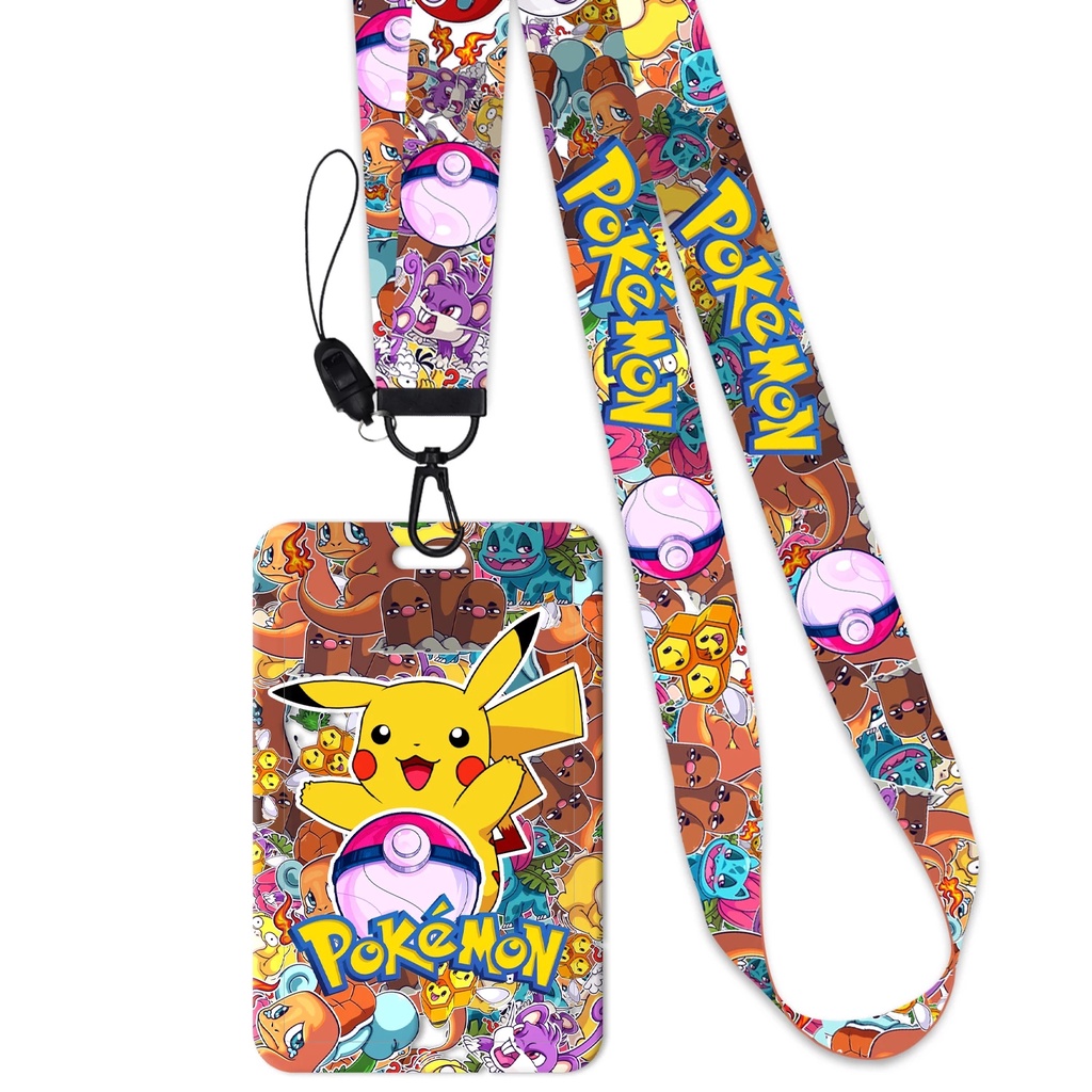 Dây Đeo Thẻ ID / Thẻ ID Bằng PVC In Hình Pokemon Pikachu Dễ Thương Cho Bé