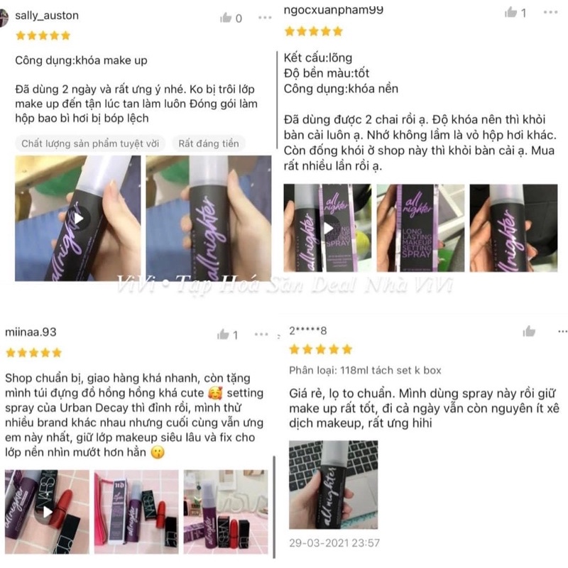 Xịt Khoá Lớp Make Up URBAN DECAY All Nighter 15ml