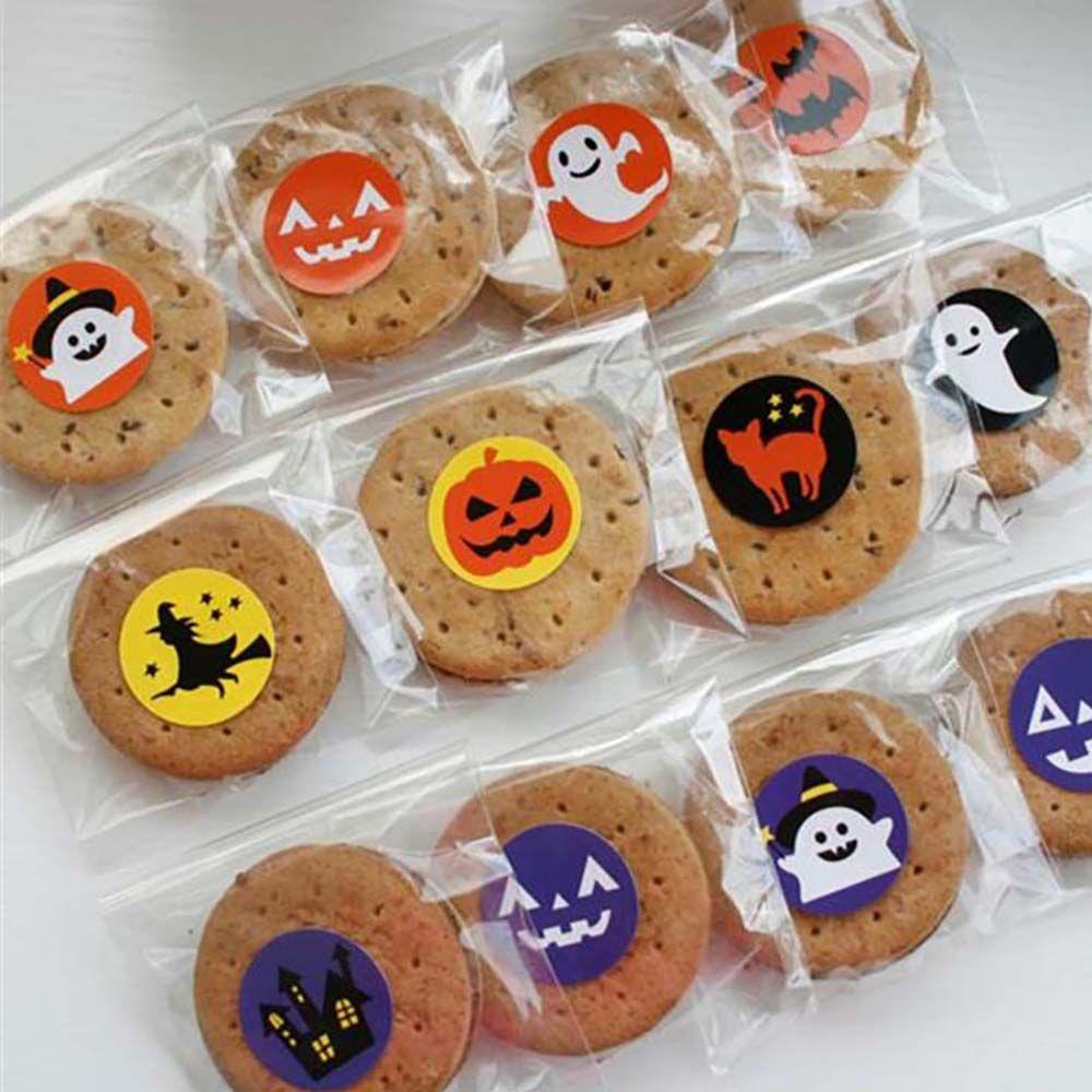 PEWANY Nhãn Dán Trang Trí Hộp Bánh Quy / Túi Kẹo Họa Tiết Hoạt Hình Phong Cách Halloween Độc Đáo