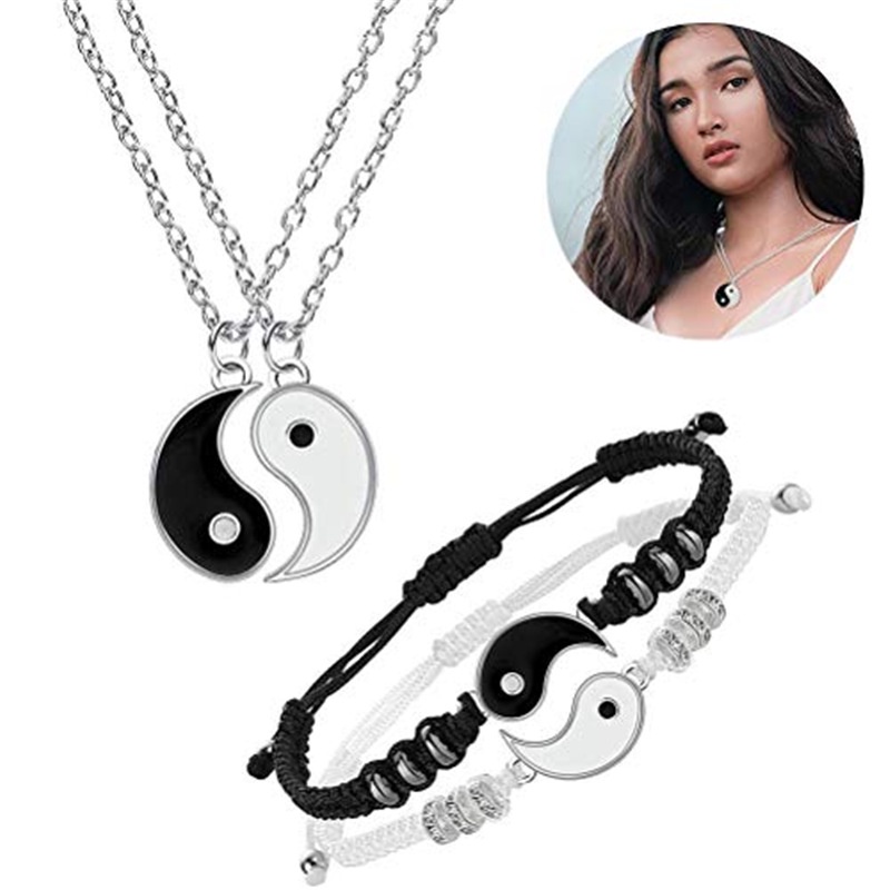 Set 2 Vòng Tay Âm Dương Bện Dây Cho Cặp Đôi