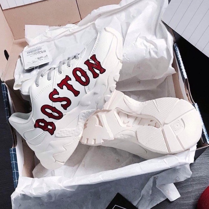 Giày thể thao nam nữ Boston - Giày sneaker ulzzang trắng cao cấp full bill box độn đế cao cổ tăng chiều cao mlb D3 | BigBuy360 - bigbuy360.vn