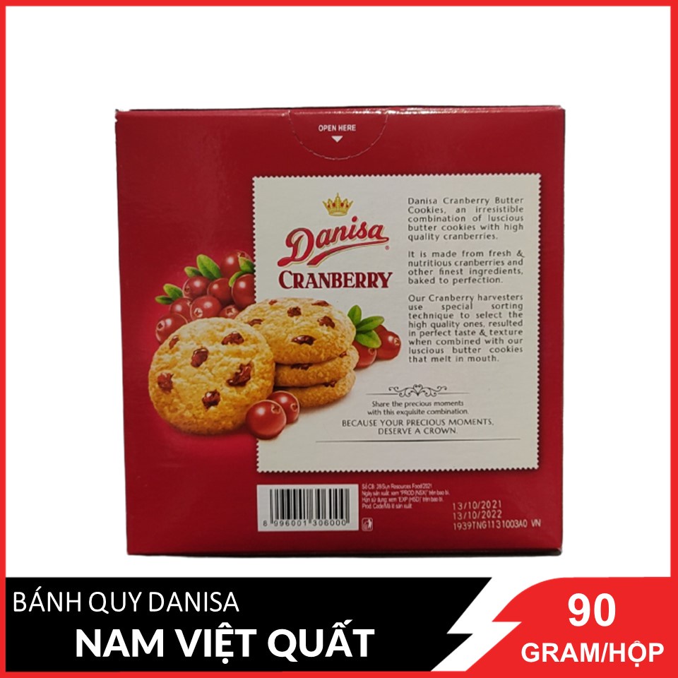 Combo 3 Bánh quy bơ Danisa Nam Việt Quốc Hộp 90gx3 (date mới)
