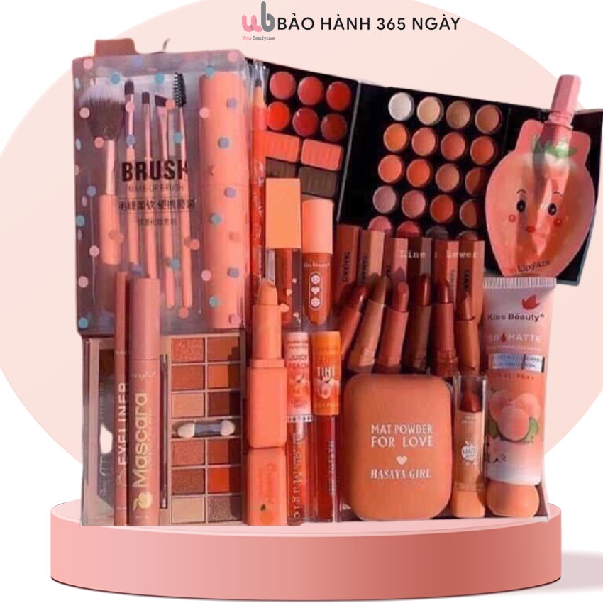 Set Trang Điểm 21 Món Makeup Chính Hãng KissBeauty,Chất Phấn Thì Mịn,Son Môi Thì Siêu Lì,Kèm Bộ Cọ Với Lông Mịn Màng.