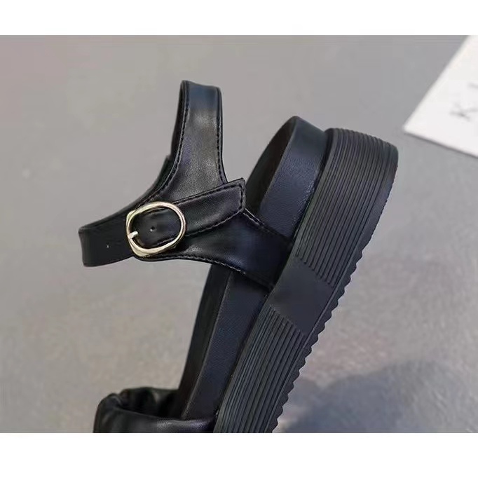 Dép Sandal Đế Xuồng Gót Vừa Dễ Phối Đồ Thời Trang Mùa Hè Phong Cách La Mã Dành Cho Nữ Đi Biển