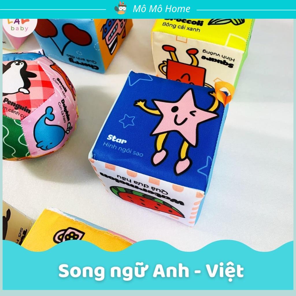[ Tặng 1 Bóng Tròn] Bộ hình khối xúc xắc 8 hình lập phương tăng tư duy logic và vận động cho bé - Mô Mô Home