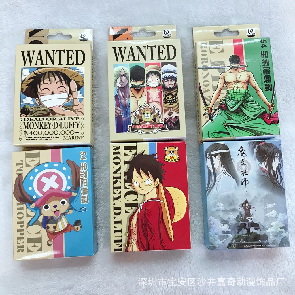 (Nhiều mẫu) Bộ bài tây tú lơ khơ anime manga (solitaire)- One Piece,Conan,Doremon,Dragon Ball,Pokemon, Wanted Luffy