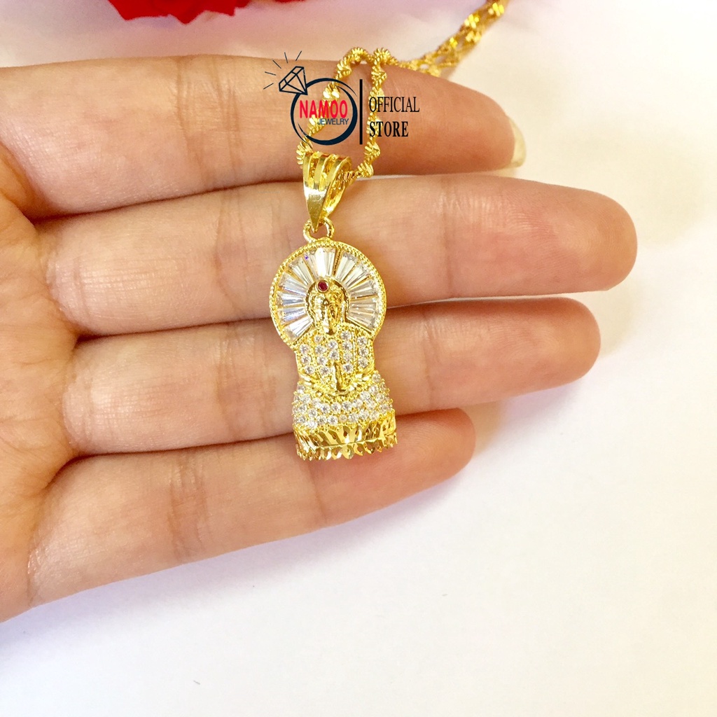 Dây Chuyền Nữ, Vòng Cổ Vàng Hình Phật Quan âm V332 Namoo Jewelry