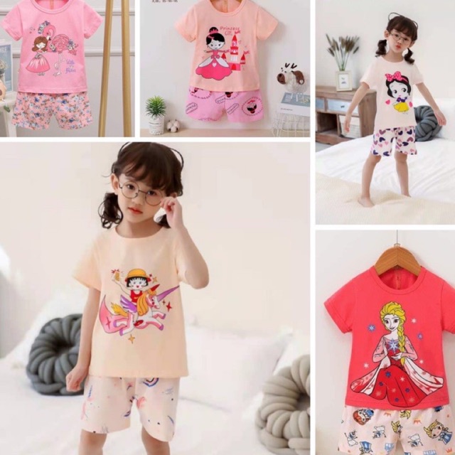 [SALE LỖ] Xuất hàn bé gái 16-25kg - Đồ bộ cho bé gái cotton Quảng Châu cao cấp