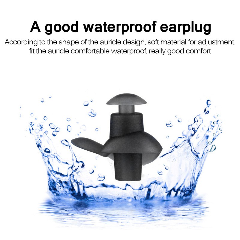 Nút nhét tai bằng silicon mềm dẻo dùng khi đi ngủ/đi bơi/lặn có bình dưỡng khí/tham gia các môn thể thao dưới nước