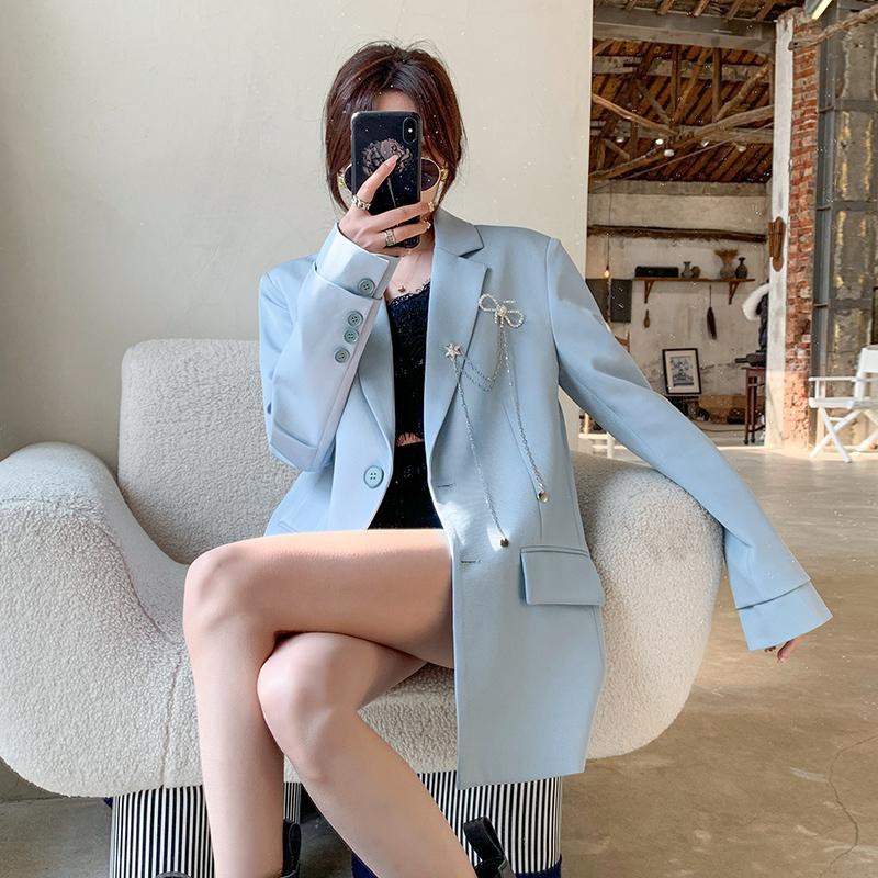 Áo Khoác Blazer Nữ Dáng Rộng Phong Cách Anh Quốc Thời Trang Xuân Thu 2021