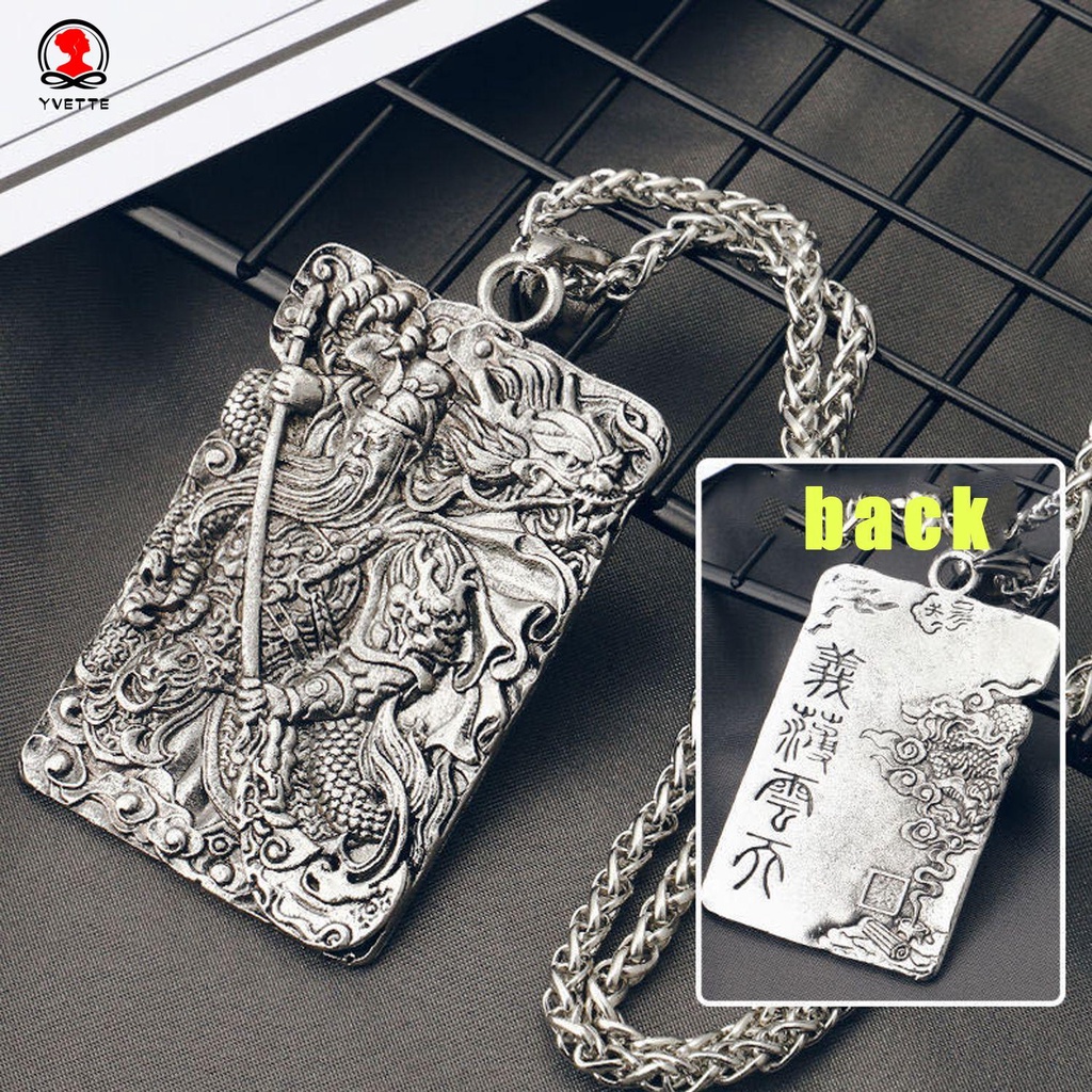 Vòng cổ YVETTE mặt dây hình Guan Erye Guan Gong Yibo Yuntian bằng kim loại cho nam