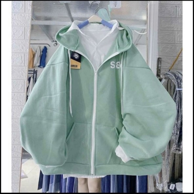 Áo khoác Nỉ ngoại cao cấp có nón dây kéo form rộng cánh dơi - TA ALOHASHOP91