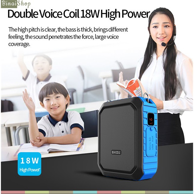 [Mã ELHACE giảm 4% đơn 300K] Máy trợ giảng không dây UHF, Bluetooth Shidu SD-S618 (18w)