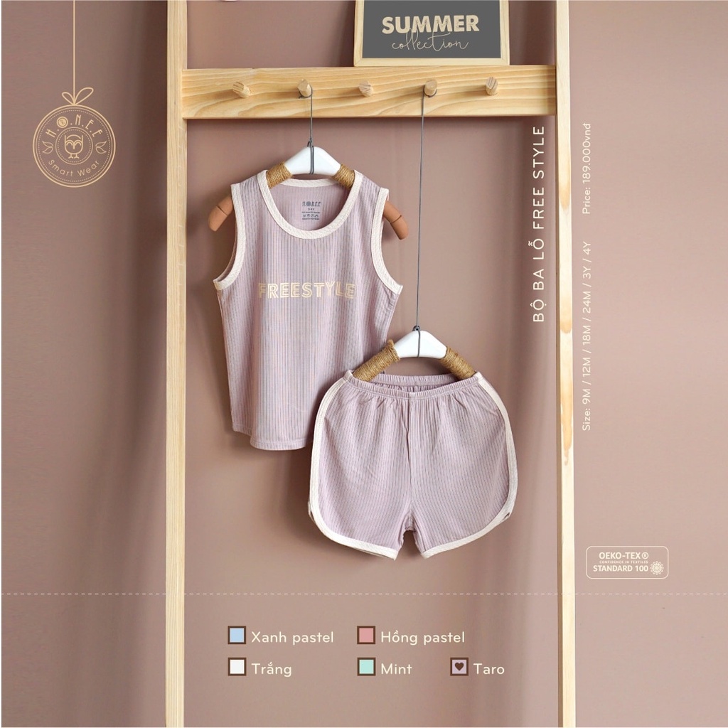 Bộ quần áo ba lỗ free style chất vải mềm mịn thoáng mát cho bé mới nhất xuân hè 2022