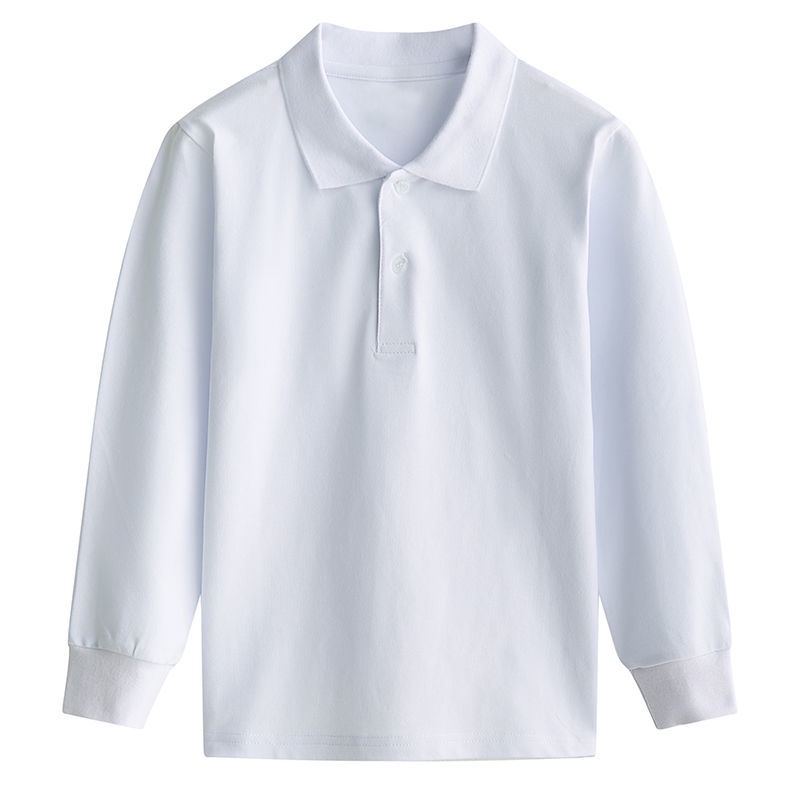 Áo polo Dài Tay Màu Trắng Đồng Phục Học Sinh Cho Bé