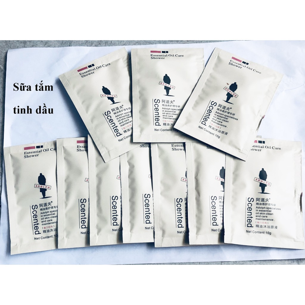 COMBO 10 gói Sữa tắm TINH DẦU HOẶC NHÂN SÂM Adolph 10G [FREESHIP] dưỡng ẩm mịn da hương nước hoa CK-Thơm Như Hoa