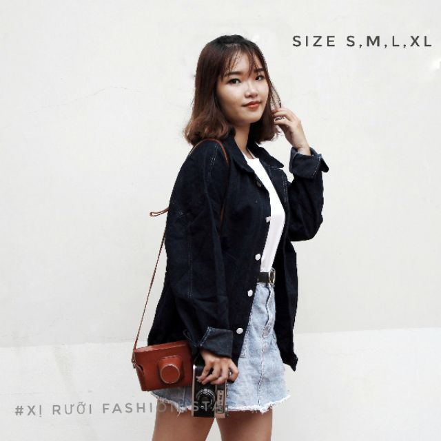 [Đủ Size S,M,L,XL ] Áo khoác jeans đen nam nữ | BigBuy360 - bigbuy360.vn