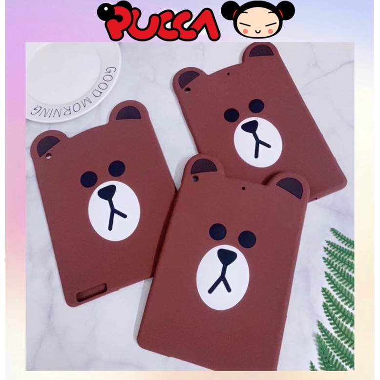 Vỏ Ốp iPad 5/Air 1 Silicon Dẻo Hoạt Hình Gấu Brown Mickey Stitch Dễ Thương