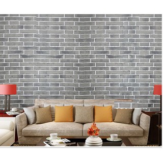 Cuộn 5M PVC giấy dán tường (có sẵn keo dán) - GẠCH XÁM LỢT KT078