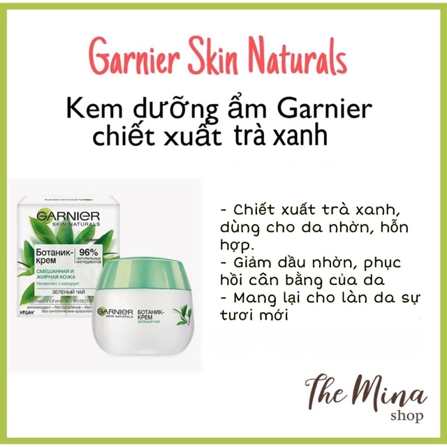 Kem dưỡng ẩm sáng da Garnier Skin Naturals các dòng.