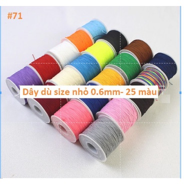 bó 5met dây dù, dây ngọc size nhỏ 0.6mm xỏ hạt đan vòng
