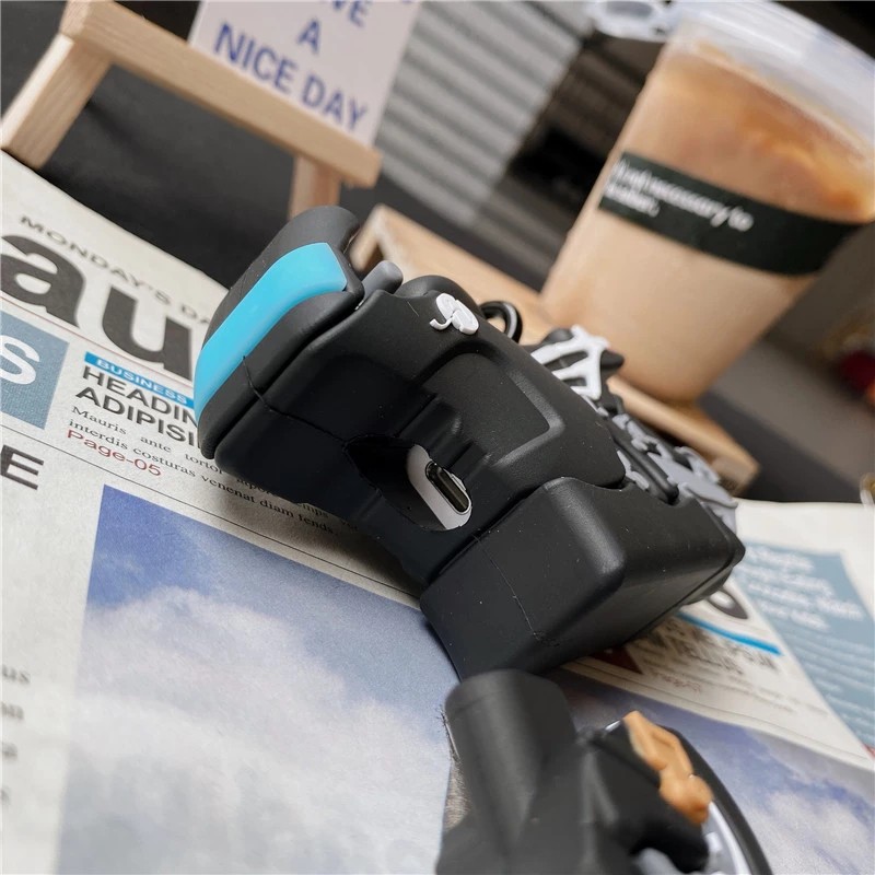 Vỏ Bảo Vệ Hộp Sạc Tai Nghe bluetooth airpods 1 2 3 pro Bằng Silicon Mềm Hình Xe Mô Tô 3D Dễ Thương