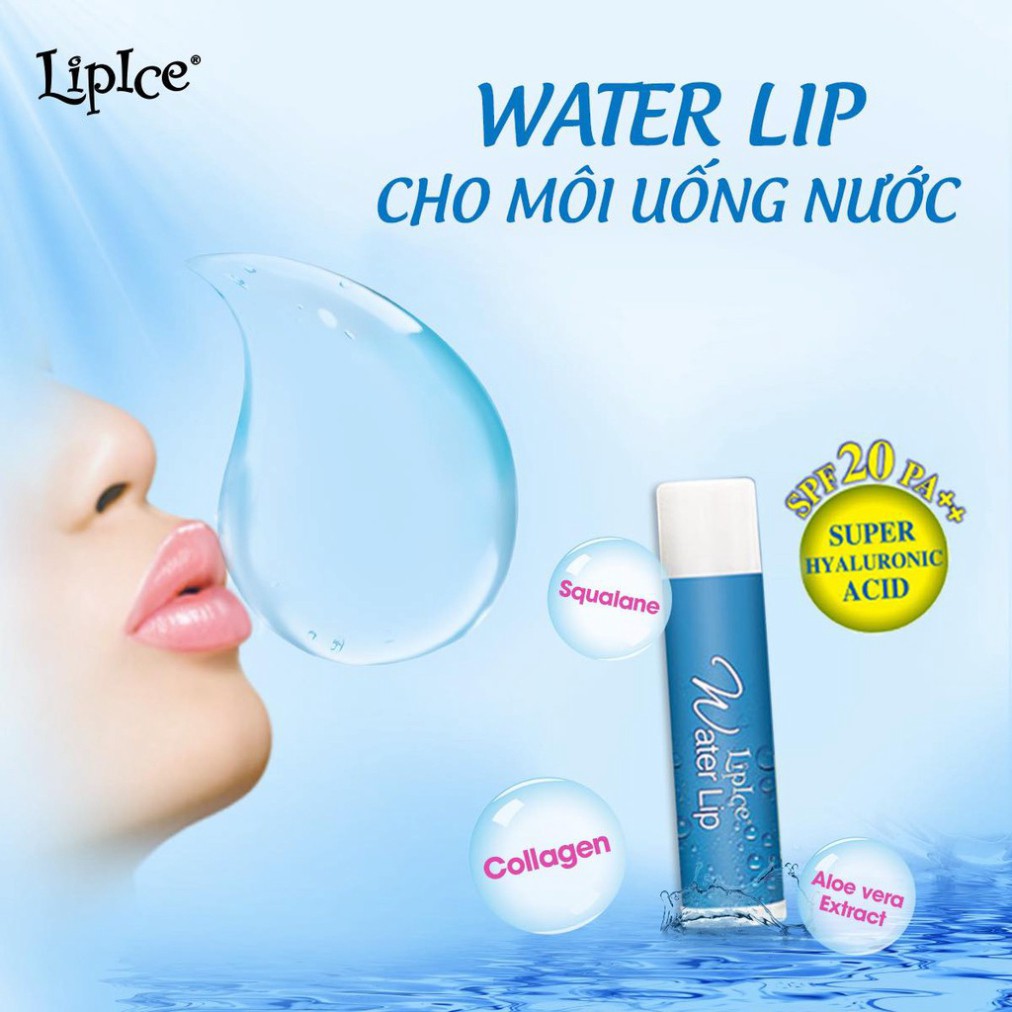 Son dưỡng LipIce Water Lip không màu 4.3g – Cấp nước chuyên biệt cho môi trang điểm SPF 20++