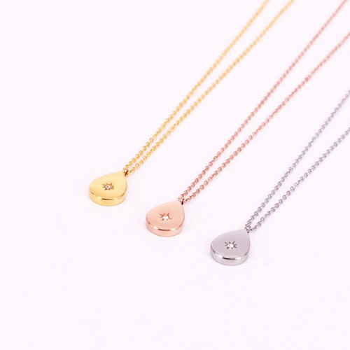 Dây Chuyền Nữ Giọt Nước Titan Ko Đen TT 2565