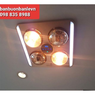 Đèn sưởi nhà tắm âm trần 4 bóng ASIA- Điều khiển từ xa