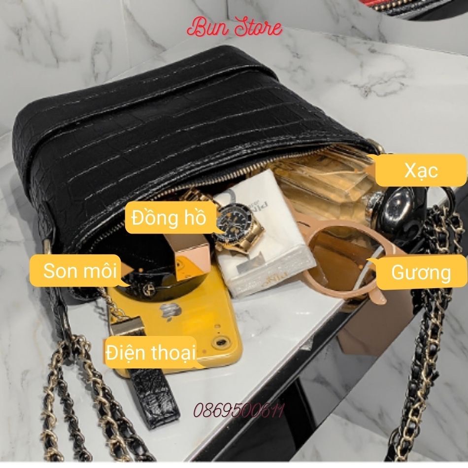 Túi xách đeo vai nữ, túi xách nữ công sở dáng hobo da vân rắn, túi đeo chéo nữ thời trang