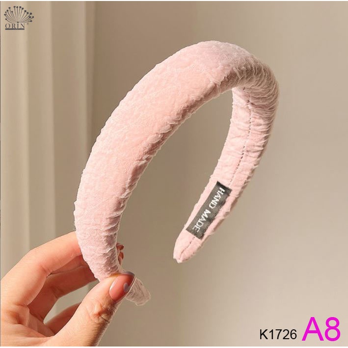Băng đô cài tóc vải nhún nhiều màu sang trọng cao cấp thanh lịch Orin K1726